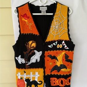 Basic Editions Halloween Vest - Black and Orange size medium